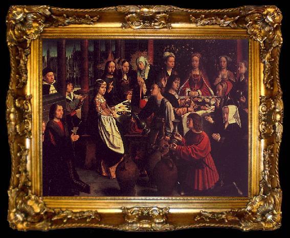 framed  Gerard David The Marriage Feast at Cana, ta009-2